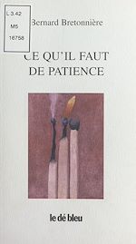 Télécharger le livre :  Ce qu'il faut de patience : poèmes 1994-1998