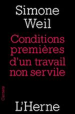 Télécharger le livre :  Conditions premières d'un travail non servile