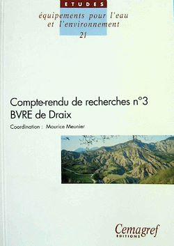 Télécharger le livre :  Compte-rendu de recherches n° 3  BVRE de Draix