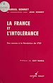 Télécharger le livre :  La France et l'intolérance (1) : Des sources à la Révolution de 1789