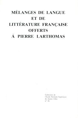 Télécharger le livre :  Mélanges de langue et de littérature française offerts à  Pierre Larthomas