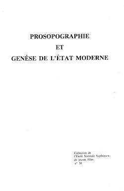 Télécharger le livre :  Prosopographie et genèse de l'État moderne