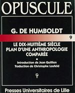 Télécharger le livre :  G. de Humboldt, Le dix-huitième siècle, Plan d'une anthropologie comparée