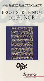 Télécharger le livre :  Prose sur le nom de Ponge