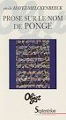 Télécharger le livre :  Prose sur le nom de Ponge
