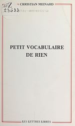 Télécharger le livre :  Petit vocabulaire de rien