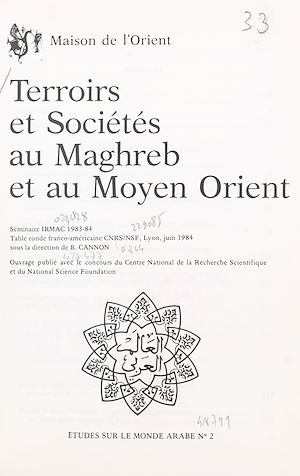 Téléchargez le livre :  Terroirs et sociétés au Maghreb et au Moyen Orient