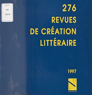 Téléchargez le livre :  276 revues de création littéraire