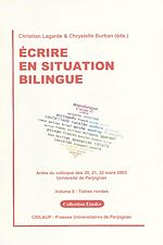 Télécharger le livre :  Écrire en situation bilingue - Volume II