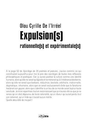 Téléchargez le livre :  Expulsion(s) rationnelle(s) et expérimentale(s)