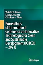 Télécharger le livre :  Proceedings of International Conference on Innovative Technologies for Clean and Sustainable Development (ICITCSD – 2021)