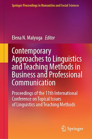 Téléchargez le livre :  Contemporary Approaches to Linguistics and Teaching Methods in Business and Professional Communication