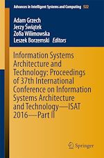 Download this eBook Information Systems Architecture and Technology: Proceedings of 37th International Conference on Information Systems Architecture and Technology – ISAT 2016 – Part II