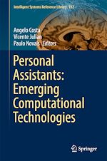 Télécharger le livre :  Personal Assistants: Emerging Computational Technologies
