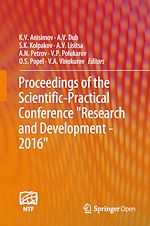 Download this eBook Proceedings of the Scientific-Practical Conference "Research and Development - 2016"