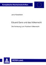 Télécharger le livre :  Eduard Gans und das Voelkerrecht