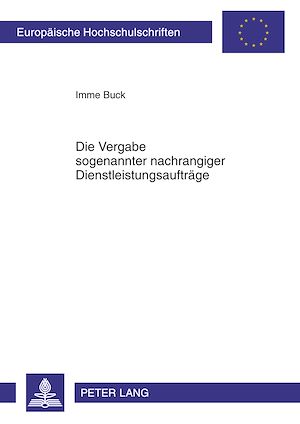 Téléchargez le livre :  Die Vergabe sogenannter nachrangiger Dienstleistungsauftraege