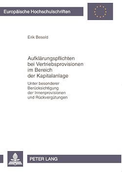 Télécharger le livre :  Aufklaerungspflichten bei Vertriebsprovisionen im Bereich der Kapitalanlage