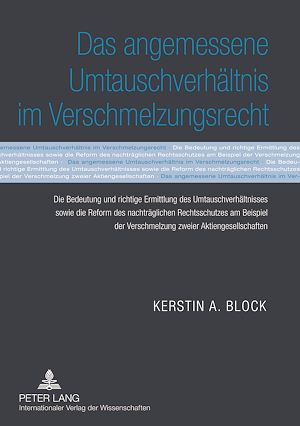 Téléchargez le livre :  Das angemessene Umtauschverhaeltnis im Verschmelzungsrecht