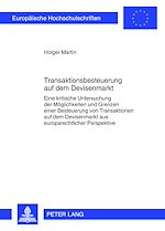 Télécharger le livre :  Transaktionsbesteuerung auf dem Devisenmarkt