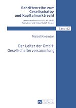 Télécharger le livre :  Der Leiter der GmbH-Gesellschafterversammlung