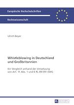 Télécharger le livre :  Whistleblowing in Deutschland und Großbritannien