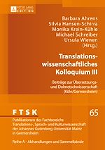 Télécharger le livre :  Translationswissenschaftliches Kolloquium III