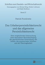 Télécharger le livre :  Das Urheberpersoenlichkeitsrecht und das allgemeine Persoenlichkeitsrecht