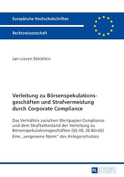 Télécharger le livre :  Verleitung zu Boersenspekulationsgeschaeften und Strafvermeidung durch Corporate Compliance