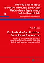 Télécharger le livre :  Das Recht der Gesellschafter-Fremdkapitalfinanzierung