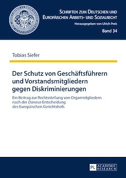 Télécharger le livre :  Der Schutz von Geschaeftsfuehrern und Vorstandsmitgliedern gegen Diskriminierungen