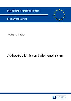 Télécharger le livre :  Ad-hoc-Publizitaet von Zwischenschritten