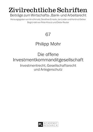 Téléchargez le livre :  Die offene Investmentkommanditgesellschaft