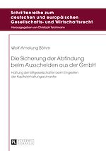 Télécharger le livre :  Die Sicherung der Abfindung beim Ausscheiden aus der GmbH