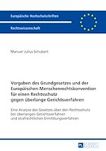 Télécharger le livre :  Vorgaben des Grundgesetzes und der Europaeischen Menschenrechtskonvention fuer einen Rechtsschutz gegen ueberlange Gerichtsverfahren