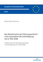 Télécharger le livre :  Das Rechtsinstitut der Fuehrungsaufsicht unter besonderer Beruecksichtigung von § 145a StGB
