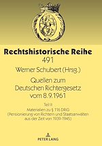 Télécharger le livre :  Quellen zum Deutschen Richtergesetz vom 8.9.1961