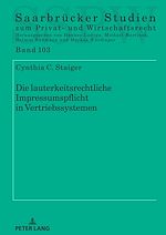 Télécharger le livre :  Die lauterkeitsrechtliche Impressumspflicht in Vertriebssystemen
