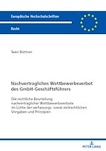 Télécharger le livre :  Nachvertragliches Wettbewerbsverbot des GmbH-Geschaeftsfuehrers