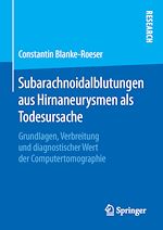 Télécharger le livre :  Subarachnoidalblutungen aus Hirnaneurysmen als Todesursache