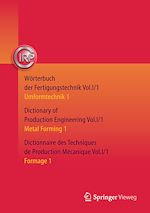 Download this eBook Wörterbuch der Fertigungstechnik. Dictionary of Production Engineering. Dictionnaire des Techniques de Production Mécanique Vol. I/1