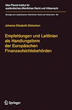 Télécharger le livre :  Empfehlungen und Leitlinien als Handlungsform der Europäischen Finanzaufsichtsbehörden