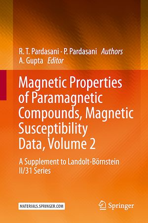 Téléchargez le livre :  Magnetic Properties of Paramagnetic Compounds, Magnetic Susceptibility Data, Volume 2