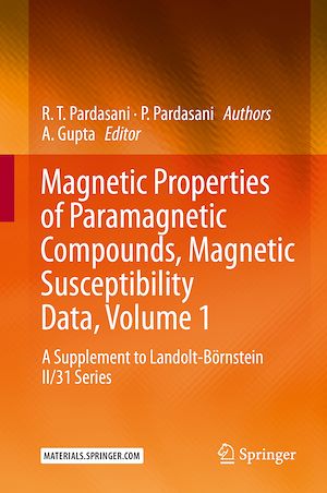 Téléchargez le livre :  Magnetic Properties of Paramagnetic Compounds, Magnetic Susceptibility Data, Volume 1