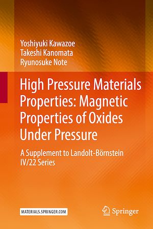 Téléchargez le livre :  High Pressure Materials Properties: Magnetic Properties of Oxides Under Pressure