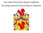 Télécharger le livre :  The noble Polish family Baysen, Bazenski. Die adlige polnische Familie Baysen, Bazenski.