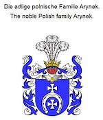 Télécharger le livre :  Die adlige polnische Familie Arynek. The noble Polish family Arynek.