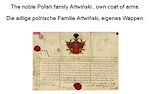 Télécharger le livre :  The noble Polish family Artwinski. Die adlige polnische Familie Artwinski.
