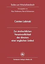 Télécharger le livre :  Zur strafrechtlichen Verantwortlichkeit des directors einer englischen Limited