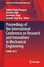 Télécharger le livre :  Proceedings of the International Conference on Research and Innovations in Mechanical Engineering